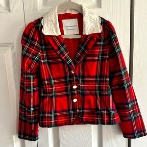 Janie and Jack Christmas blazer red blue green size 6